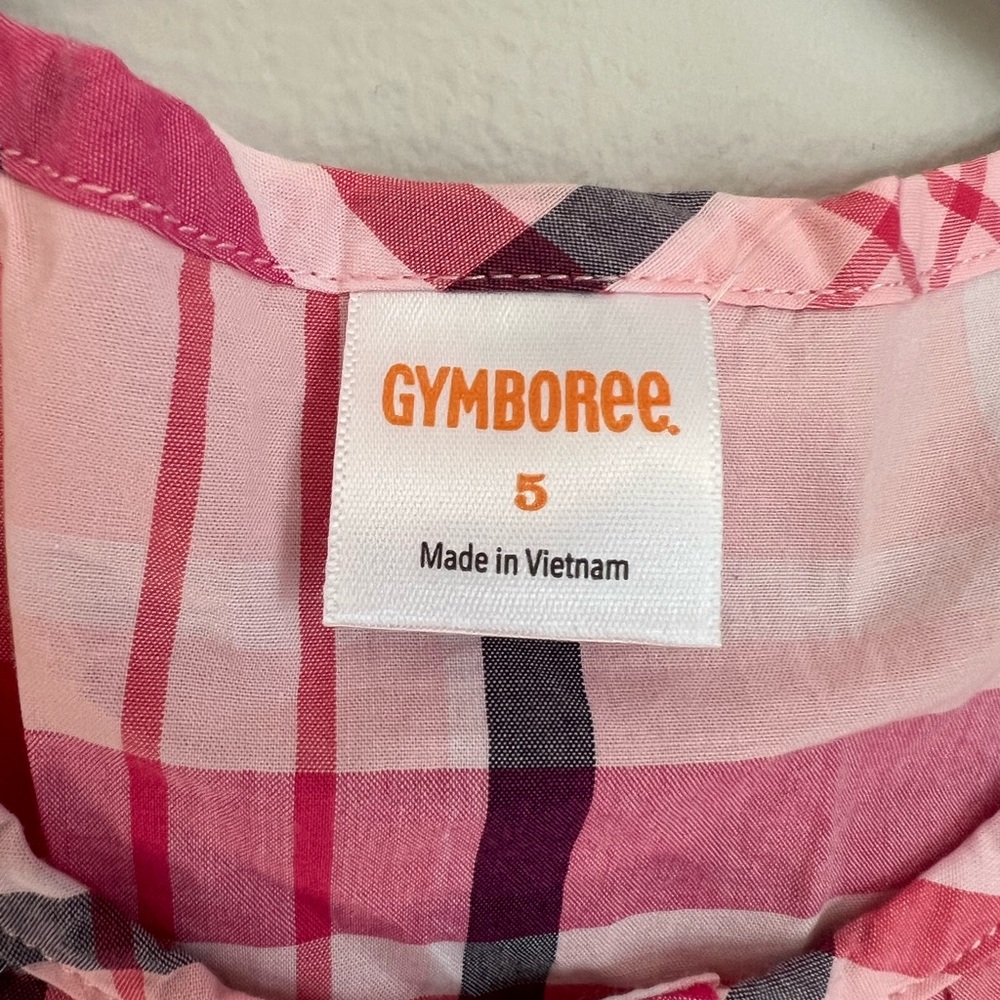 Gymboree Pink and Black Plaid Blouse with‎ Ruffled Hem NWT - Picture 2 of 7